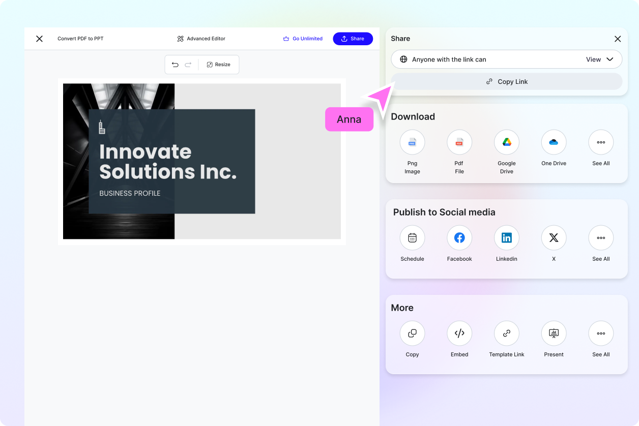Free AI Convert PDF to PPT Editor, Convert PDF Slides to Presentation PDF Online